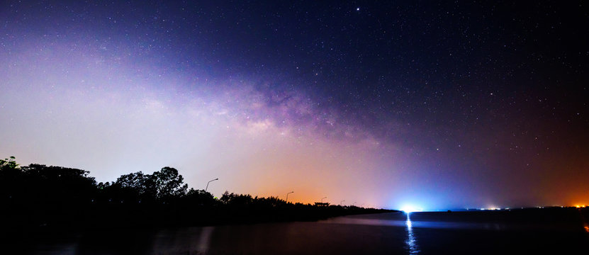 Panorama view of milky way on the sky
