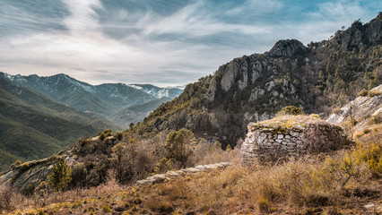 Derelict stone buiding in Mountains near Venaco in Corsica