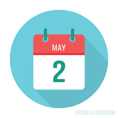 calendar icon may 2, vector, day, date, symbol, sign, flat