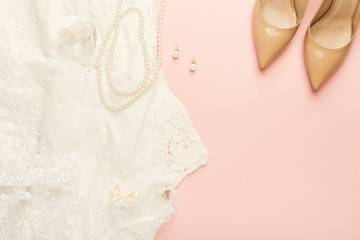 Wedding preparation top view