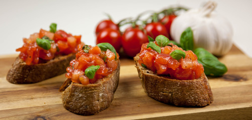 Homemade healthy italian food - bruschetta