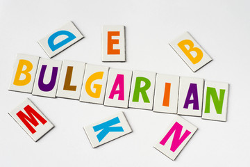 word Bulgarian made of colorful letters