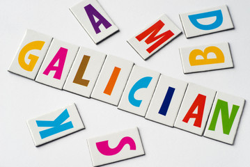 word Galician made of colorful letters