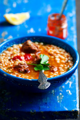 moroccan meatball couscous soup.