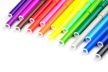 Set of different flower markers on a white background. Isolated.