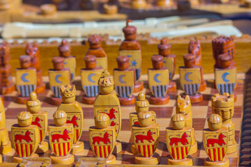 Wooden chess game background