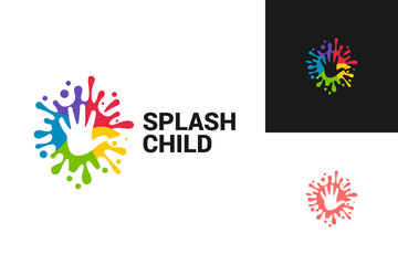 Splash Child Logo Template Design Vector, Emblem, Design Concept, Creative Symbol, Icon