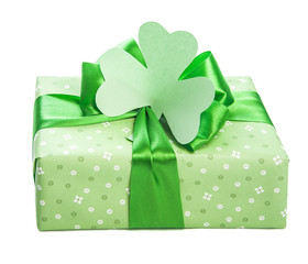 green gift box for Saint Patrick day