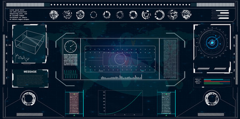 HUD.Radar screen. Vector illustration for your design. Technology background.Futuristic user interface. 