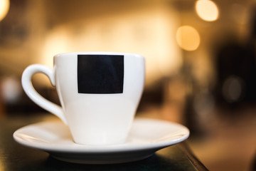 Coffee cup in coffee shop