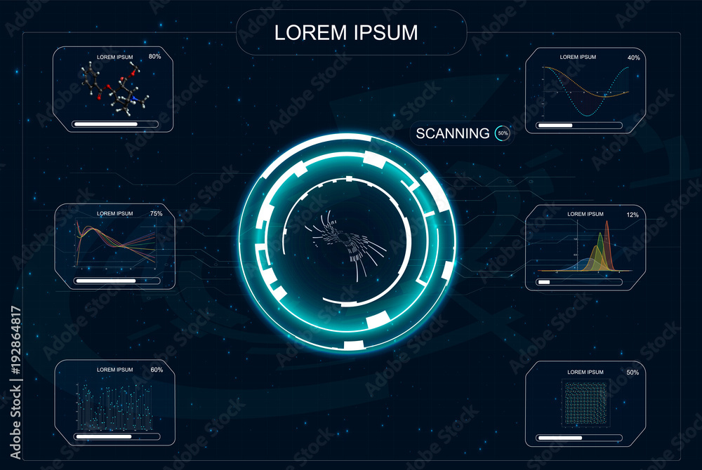 Poster hud.radar screen. vector illustration for your design. technology background.futuristic user interfa