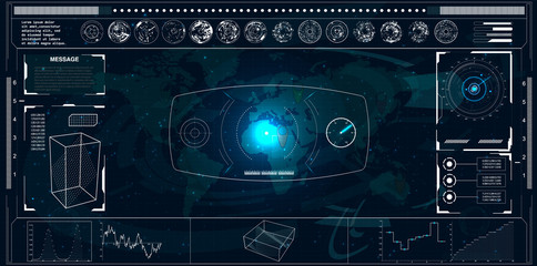 HUD.Radar screen. Vector illustration for your design. Technology background.Futuristic user interface. 