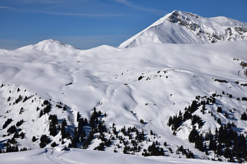 Fototapeta na wymiar Montagnes ennéigées de l'Oberland bernois
