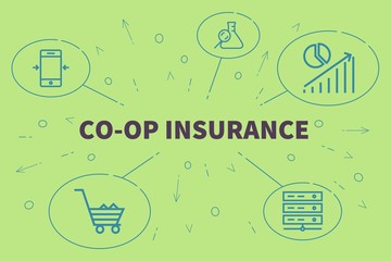Fototapeta na wymiar Business illustration showing the concept of co-op insurance