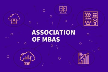 Business illustration showing the concept of association of mbas