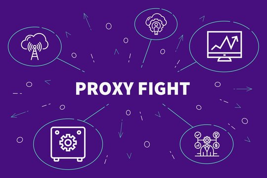 Business Illustration Showing The Concept Of Proxy Fight