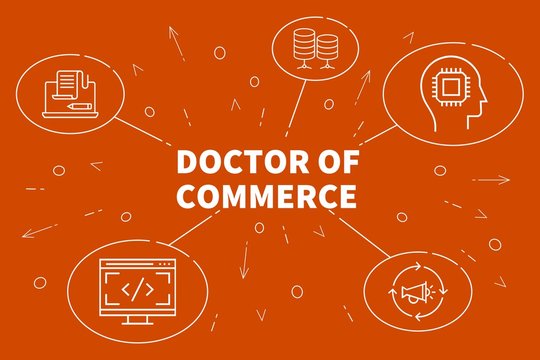 Business illustration showing the concept of doctor of commerce