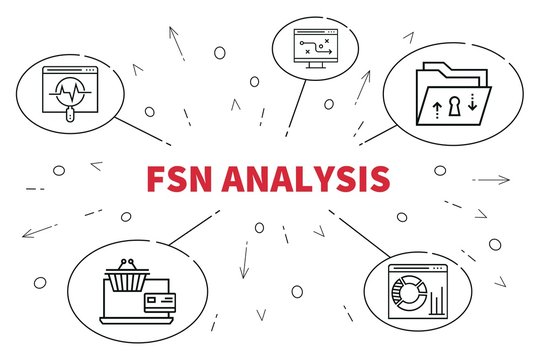 Business illustration showing the concept of fsn analysis