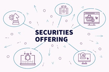 Business illustration showing the concept of securities offering