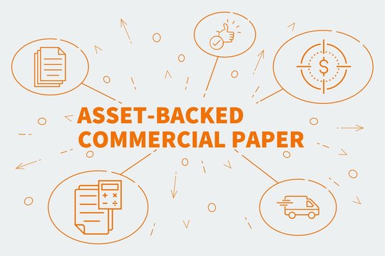 Business illustration showing the concept of asset-backed commercial paper