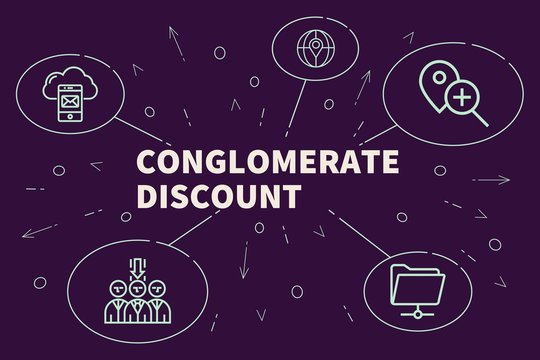 Business Illustration Showing The Concept Of Conglomerate Discount