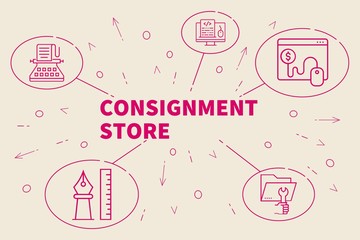 Business illustration showing the concept of consignment store
