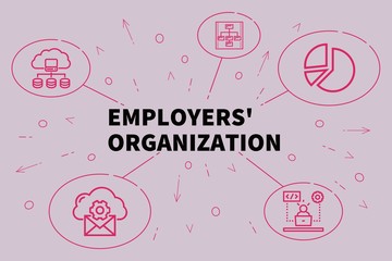 Fototapeta na wymiar Business illustration showing the concept of employers' organization