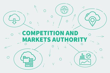 Business illustration showing the concept of competition and markets authority