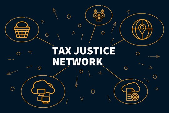 Business illustration showing the concept of tax justice network