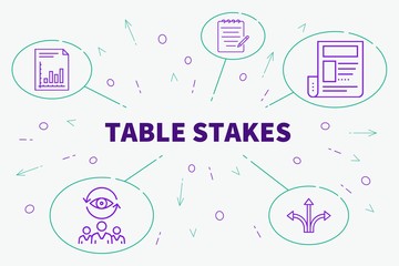 Business illustration showing the concept of table stakes