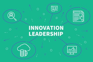 Fototapeta na wymiar Business illustration showing the concept of innovation leadership