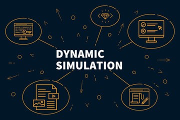 Fototapeta na wymiar Business illustration showing the concept of dynamic simulation