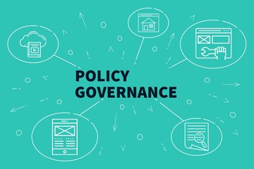 Business illustration showing the concept of policy governance
