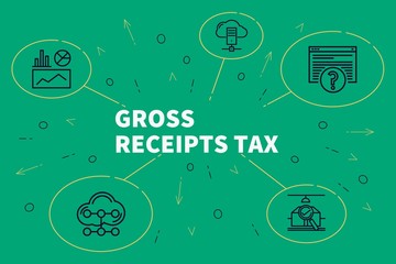 Fototapeta na wymiar Business illustration showing the concept of gross receipts tax