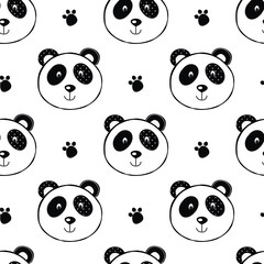 Seamless pattern with panda