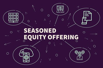 Business illustration showing the concept of seasoned equity offering