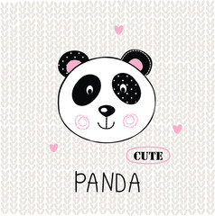 Obraz premium Vector illustration with cute panda