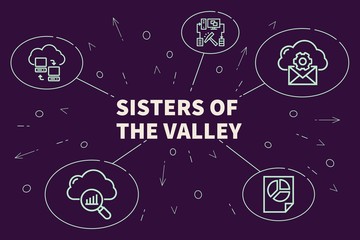 Fototapeta na wymiar Business illustration showing the concept of sisters of the valley