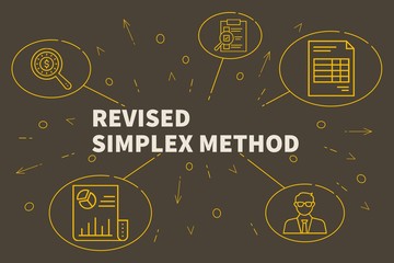 Business illustration showing the concept of revised simplex method - obrazy, fototapety, plakaty