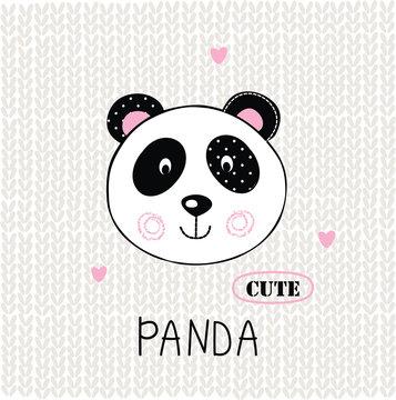 Vector illustration with cute panda
