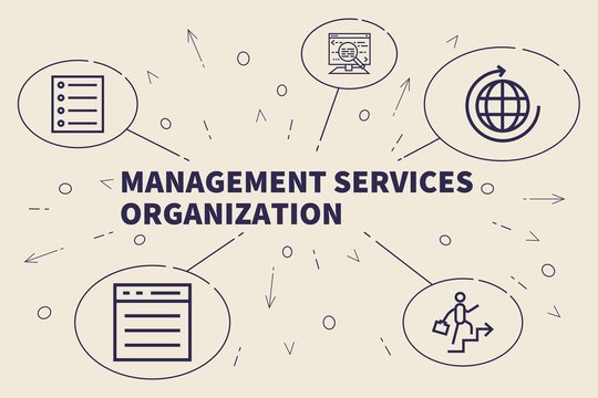 Business illustration showing the concept of management services organization