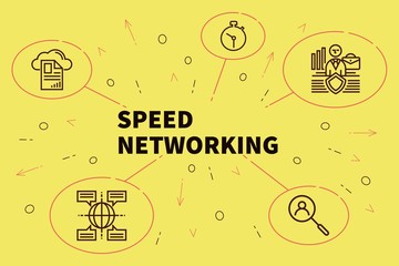 Business illustration showing the concept of speed networking