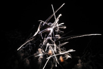 Festive fireworks background.