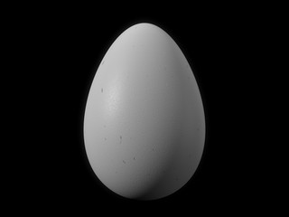 white egg 3d illustration.