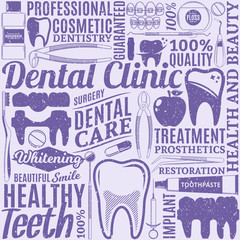 Dental clinic seamless pattern