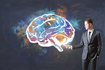 Brain storm and finance concept