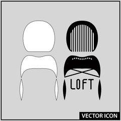 vector style icon design loft items of furniture