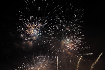 Festive fireworks background.