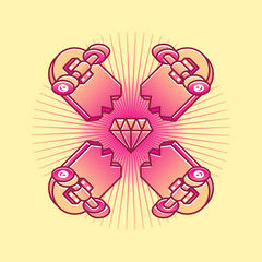 Fototapeta premium Illustration of a modern design, Skateboarding sticker