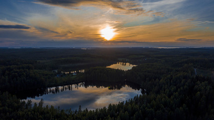 Sunset at Ahvenvaaranlampi, Kesälahti, Finland